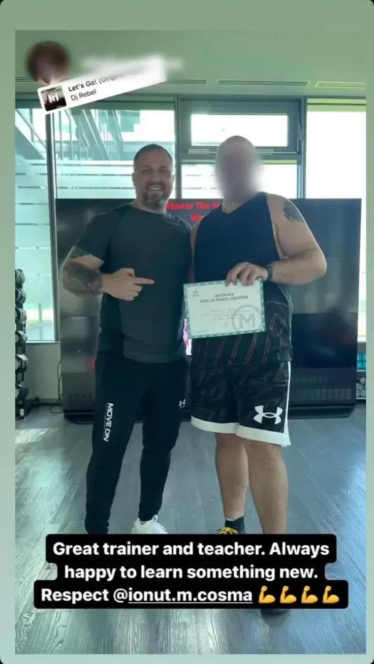 Story de Instagram al lui Vlad: cu un nou certificat, lângă Ionuț Cosma